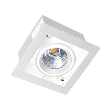 Downlight WALID cuadrado acabado blanco o negro dirigible 25w CRI>90 24° color de luz neutro cálido, opciones acabado negro y blanco de Auro