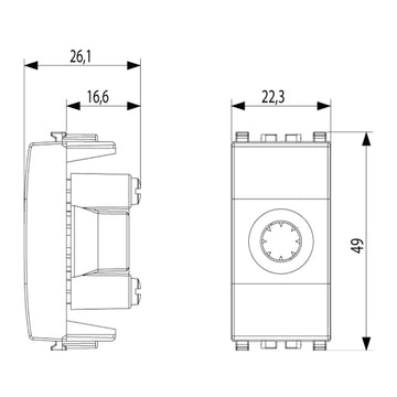 Salida de cable con sujeta cable acabado Negro - Blanco - Gris Next para EVO y EXÉ EIKON de Vimar