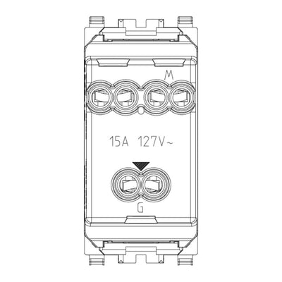 Contacto 1 módulo Toma 2P+T 15A 127V acabado Negro - Blanco - Gris Next para EVO y EXÉ EIKON de Vimar