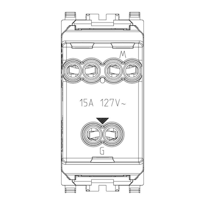 Contacto 1 módulo Toma 2P+T 15A 127V acabado Negro - Blanco - Gris Next para EVO y EXÉ EIKON de Vimar