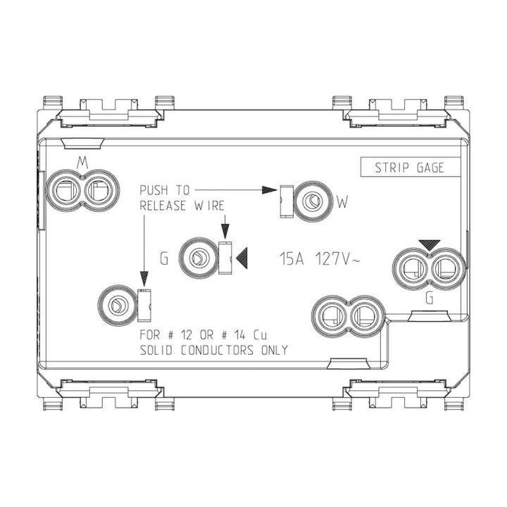 Contacto Dúplex 2P+T 15A 127V acabado Negro - Blanco - Gris Next para EVO y EXÉ EIKON de Vimar