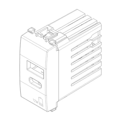 Alimentador USB A + C 5V 2,4A acabado Negro - Blanco - Gris Next para EVO y EXÉ EIKON de Vimar