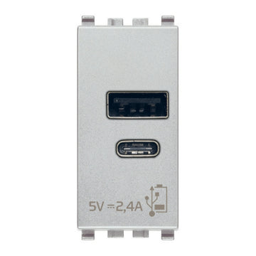 Alimentador USB A + C 5V 2,4A acabado Negro - Blanco - Gris Next para EVO y EXÉ EIKON de Vimar