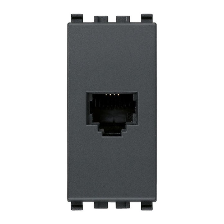 Toma telefónica RJ11 6/4 acabado Negro - Blanco - Gris Next para EVO y EXÉ EIKON de Vimar