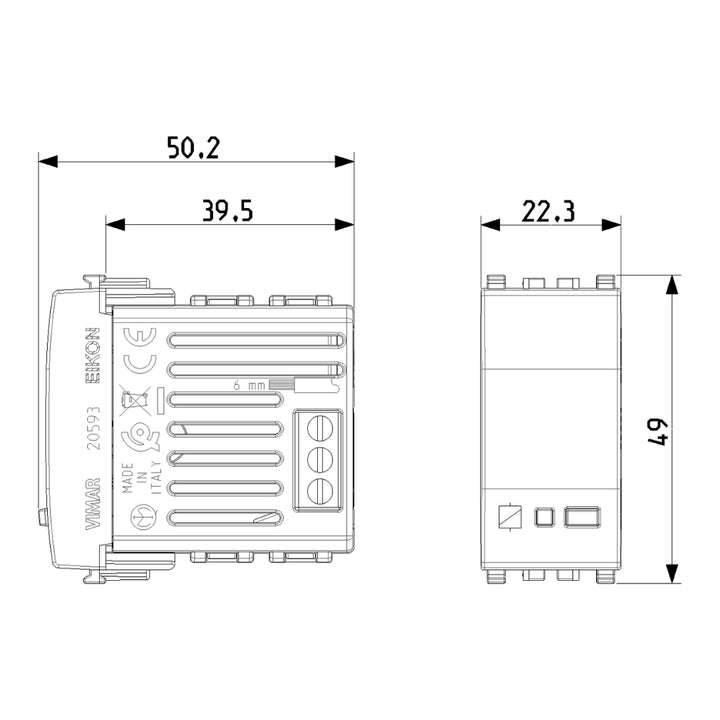 Actuador relé NO smart IoT 16A, acabado Negro Mate - Blanco Mate - Metal Mate para EVO y EXÉ EIKON de Vimar