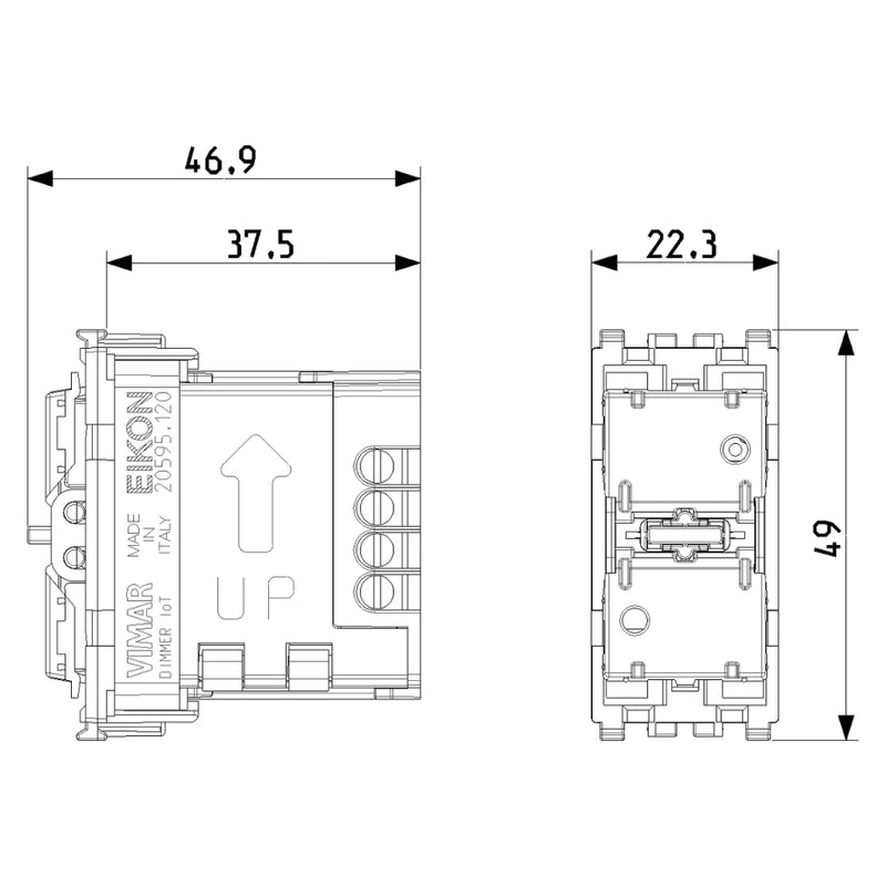Dimmer mecanismo smart IoT (requiere agregar teclas) para EVO y EXÉ EIKON de Vimar