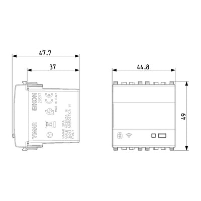 Gateway smart IoT 2 módulos opción Negro Mate - Blanco Mate - Metal Mate para EVO y EXÉ EIKON de Vimar