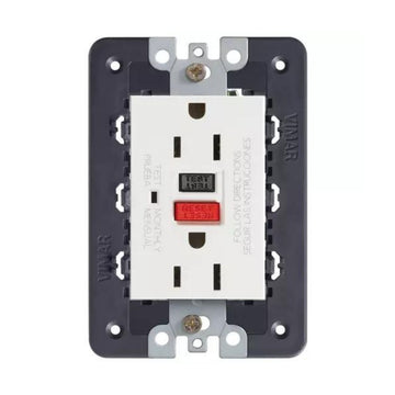 Contacto Duplex GFCI 2P+T 15A 125V con GFCI acabado Negro - Blanco - Gris Next para EVO y EXÉ EIKON de Vimar