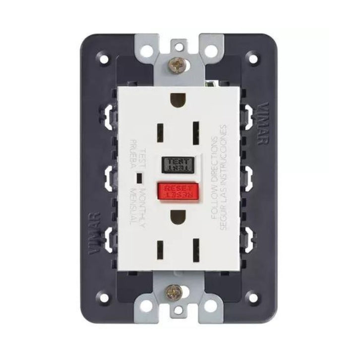 Contacto Duplex GFCI 2P+T 15A 125V con GFCI acabado Negro - Blanco - Gris Next para EVO y EXÉ EIKON de Vimar