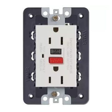 Contacto Duplex GFCI 2P+T 15A 125V con GFCI acabado Negro - Blanco - Gris Next para EVO y EXÉ EIKON de Vimar