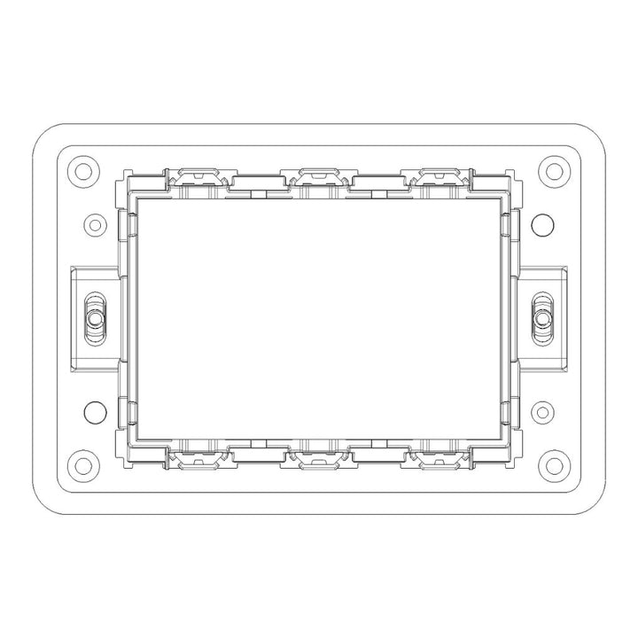 Soporte 3 módulos para placa Eikon Evo y Exé, incluye tornillos de Vimar