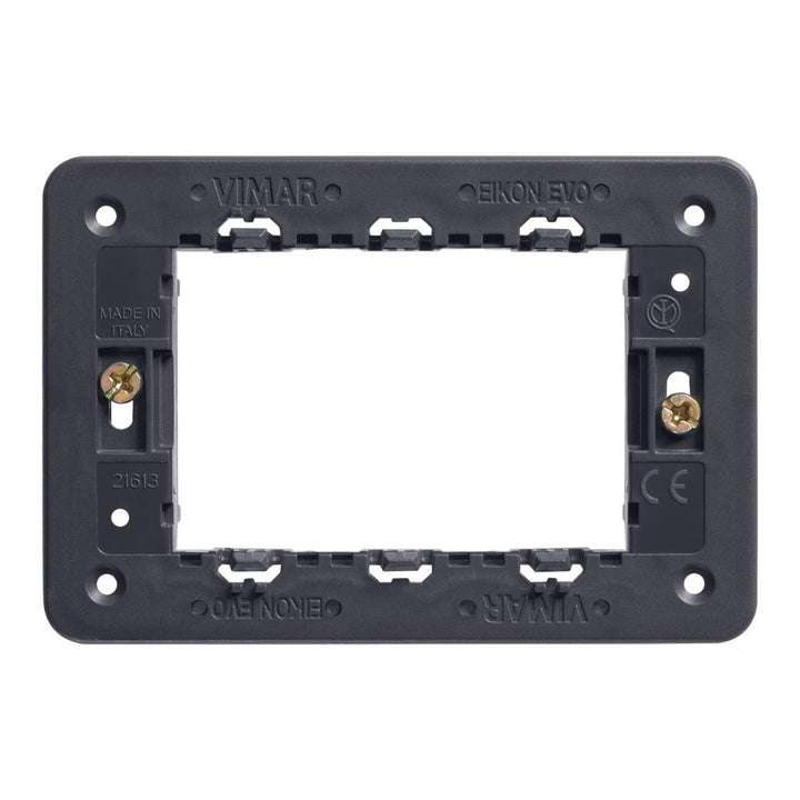 Soporte 3 módulos para placa Eikon Evo y Exé, incluye tornillos de Vimar