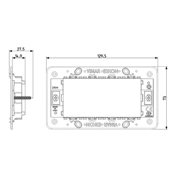 Soporte 4 módulos para placa Eikon Evo y Exé, incluye tornillos de Vimar
