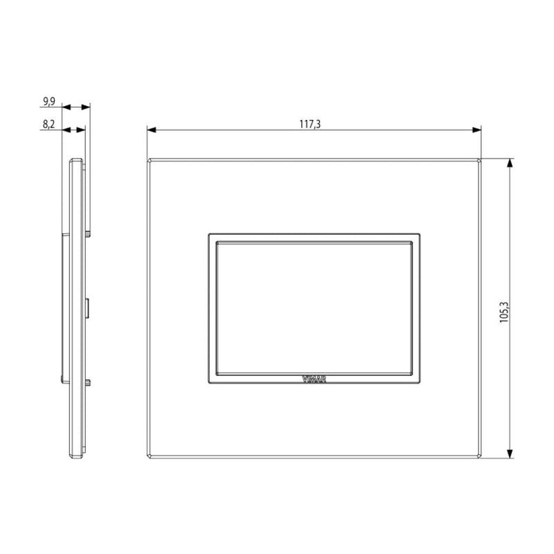 Placa Gris Lava - Primari (Aluminio Anodizado) - línea EVO EIKON de Vimar