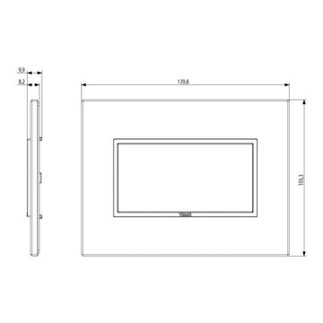Placa Negro Diamante - Essenziali (Aluminio y Cristales Totales) - línea EVO EIKON de Vimar