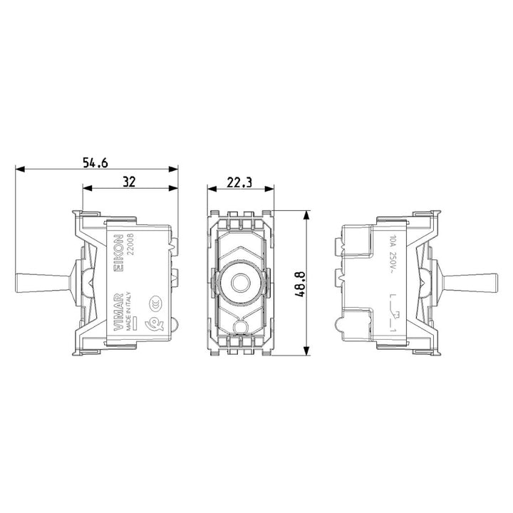 Pulsador Vintage Oro - 1P 10A para línea Vintage de Vimar