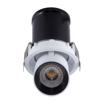 Downlight UNAX 7W 24° dirigible con reflector extraíble base circular para empotrar, color de luz neutro cálido (3000K) o neutro (4000K), acabado blanco o negro, opciones ángulos de salida de Auro