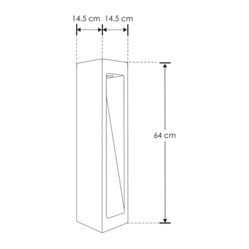 Bolardo de concreto Pragú 5W 38° luz cálida (3000K), 64cm de altura 110-130V de iLumileds