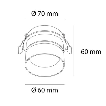 Marco para emporar CORA Ø6cm con difusor de cristal y aro de luz para lámpara MR16 opción acabado blanco o negro de AURO Lighting