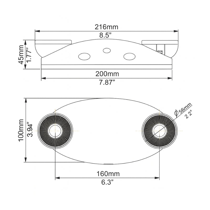 Emergency Light Twin 2W 200lm 30° autonomía 90min 100-277 V de Ledvance