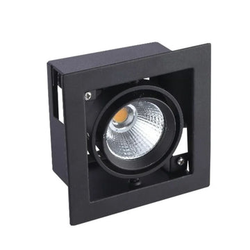 Downlight WALID cuadrado acabado blanco o negro dirigible 25w CRI>90 24° color de luz neutro cálido, opciones acabado negro y blanco de Auro