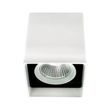 Downlight cubico de sobreponer VITO 12W 35° CRI>90 opción de acabado blanco o negro y color de luz neutro cálido o neutro de AURO Lighting