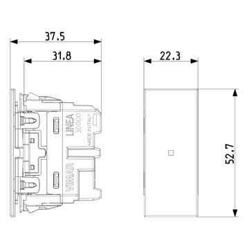 Interruptor axial 1P 10AX acabado Blanco - Cáñamo - Negro para LINEA de Vimar