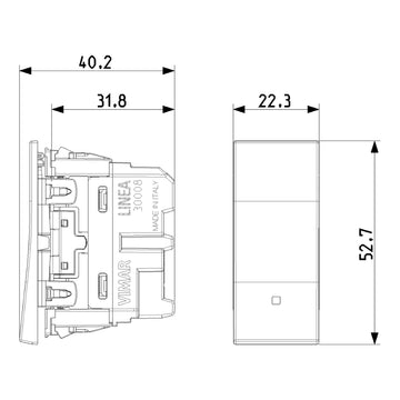 Pulsador 1P NO alineado 1P 10AX acabado Blanco - Cáñamo - Negro para LINEA de Vimar