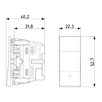 Pulsador 1P NO axial 1P 10AX acabado Blanco - Cáñamo - Negro para LINEA de Vimar