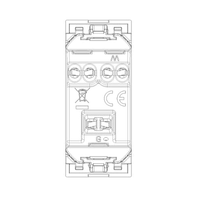 Contacto 1 módulo Toma 2P+T 15A 127V acabado Blanco - Cáñamo - Negro para LINEA de Vimar