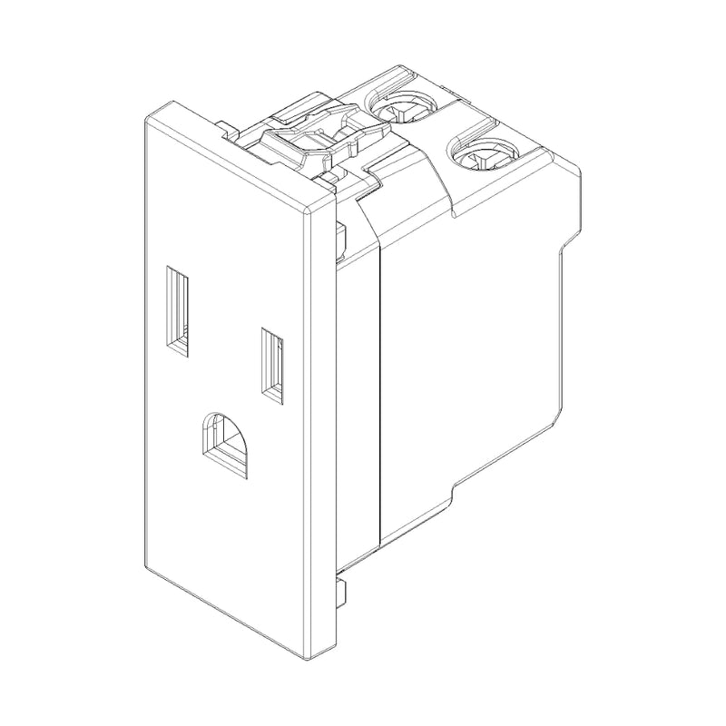 Contacto 1 módulo Toma 2P+T 15A 127V acabado Blanco - Cáñamo - Negro para LINEA de Vimar