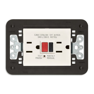 Contacto Dúplex GFCI 2P+T 15A 125V (incluye soporte) acabado Blanco - Cáñamo - Negro para LINEA de Vimar