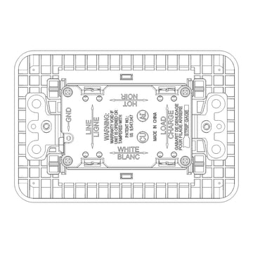 Contacto Dúplex GFCI 2P+T 15A 125V (incluye soporte) acabado Blanco - Cáñamo - Negro para LINEA de Vimar