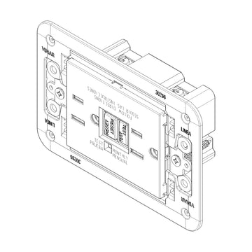 Contacto Dúplex GFCI 2P+T 15A 125V (incluye soporte) acabado Blanco - Cáñamo - Negro para LINEA de Vimar