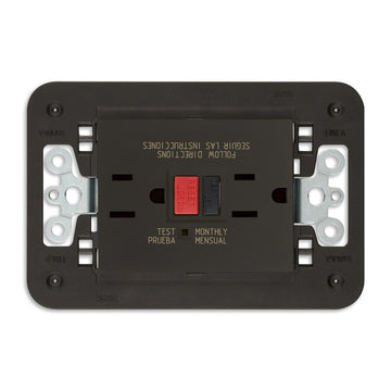 Contacto Dúplex GFCI 2P+T 15A 125V (incluye soporte) acabado Blanco - Cáñamo - Negro para LINEA de Vimar
