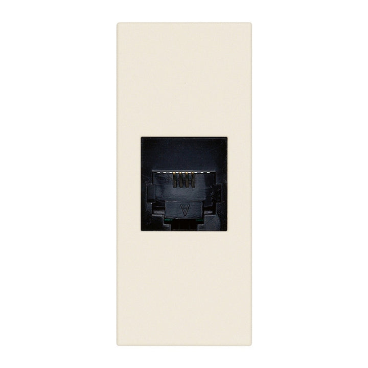 Conector telefónico RJ11 6/4 acabado Blanco - Cáñamo - Negro para LINEA de Vimar