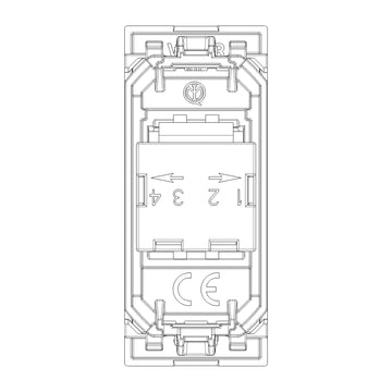 Conector telefónico RJ11 6/4 acabado Blanco - Cáñamo - Negro para LINEA de Vimar