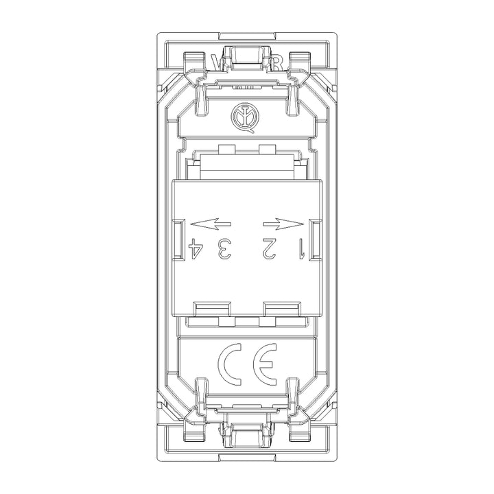 Conector telefónico RJ11 6/4 acabado Blanco - Cáñamo - Negro para LINEA de Vimar