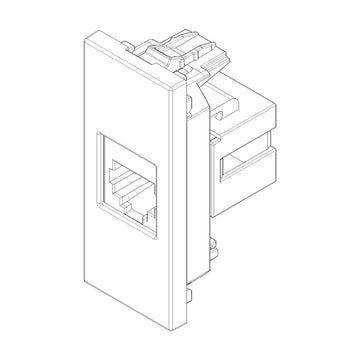 Conector telefónico RJ11 6/4 acabado Blanco - Cáñamo - Negro para LINEA de Vimar