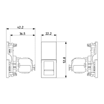 Toma RJ45 Netsafe Cat6 UTP acabado Blanco - Cáñamo - Negro para LINEA de Vimar