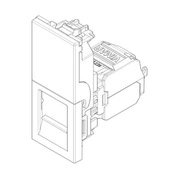 Toma RJ45 Netsafe Cat6 UTP acabado Blanco - Cáñamo - Negro para LINEA de Vimar