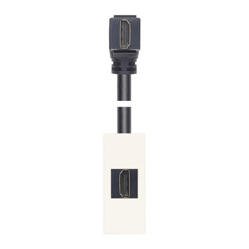 Toma HDMI 2.1b con cable de 90° acabado Blanco - Cáñamo - Negro para LINEA de Vimar