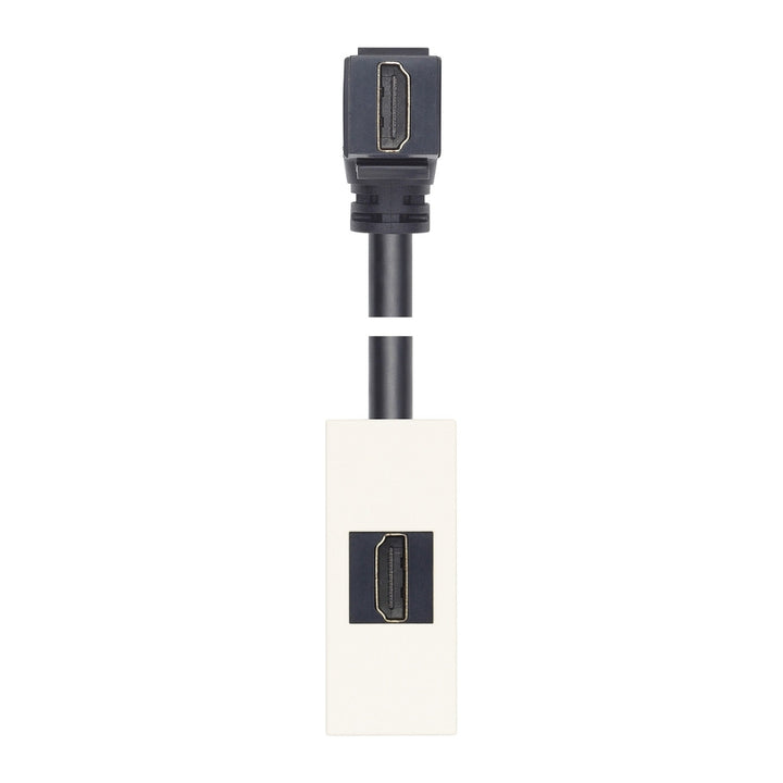 Toma HDMI 2.1b con cable de 90° acabado Blanco - Cáñamo - Negro para LINEA de Vimar