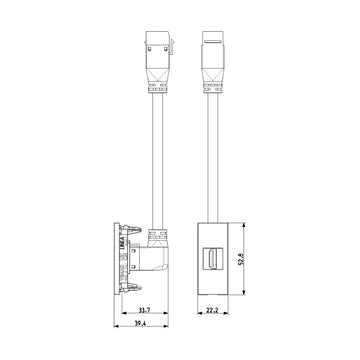 Toma HDMI 2.1b con cable de 90° acabado Blanco - Cáñamo - Negro para LINEA de Vimar