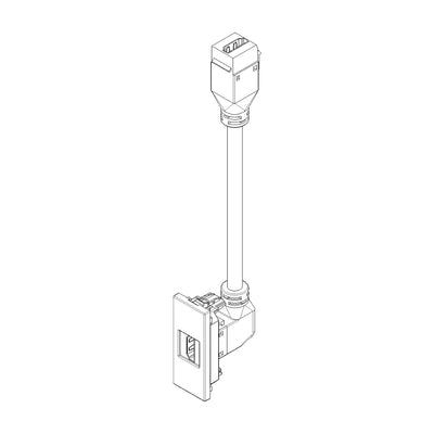 Toma HDMI 2.1b con cable de 90° acabado Blanco - Cáñamo - Negro para LINEA de Vimar