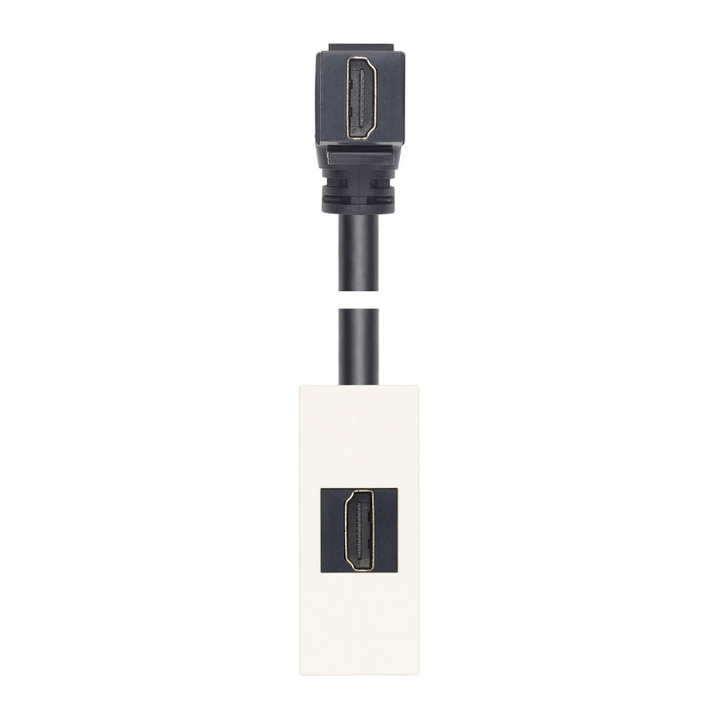 Toma HDMI 2.1b con cable de 90° acabado Blanco - Cáñamo - Negro para LINEA de Vimar