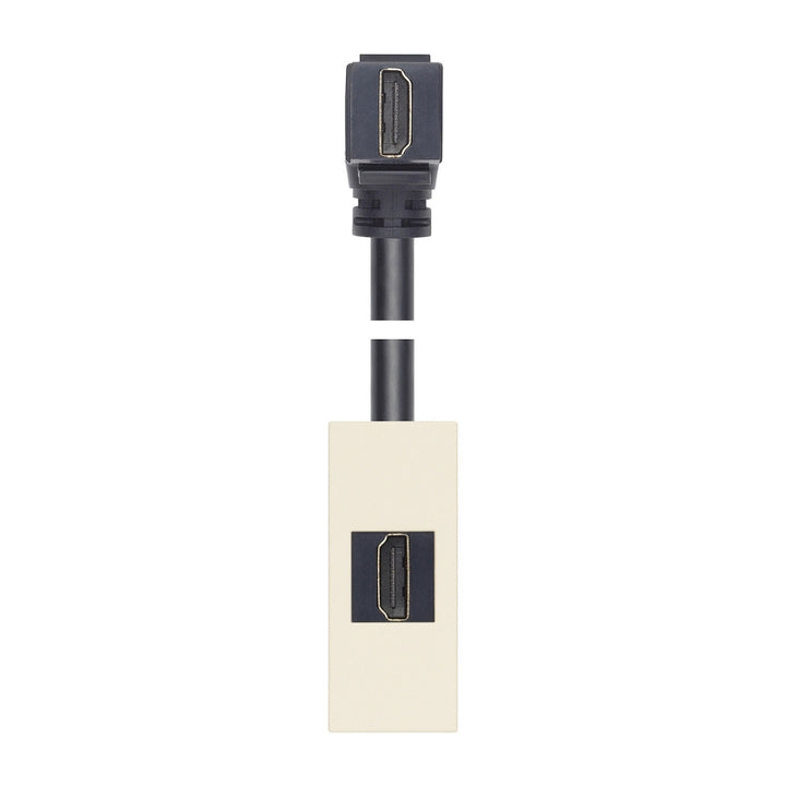 Toma HDMI 2.1b con cable de 90° acabado Blanco - Cáñamo - Negro para LINEA de Vimar