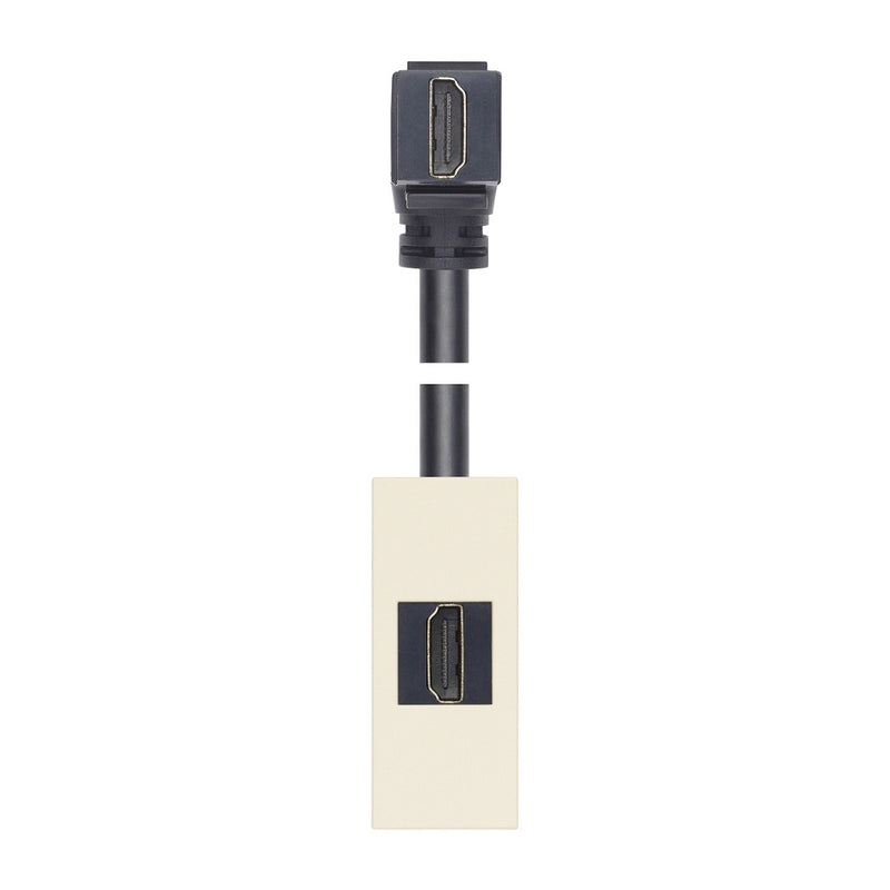 Toma HDMI 2.1b con cable de 90° acabado Blanco - Cáñamo - Negro para LINEA de Vimar