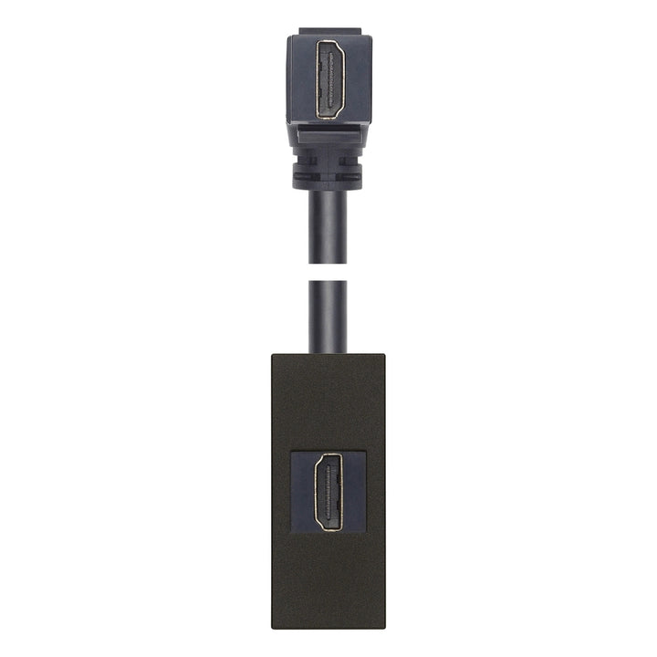Toma HDMI 2.1b con cable de 90° acabado Blanco - Cáñamo - Negro para LINEA de Vimar