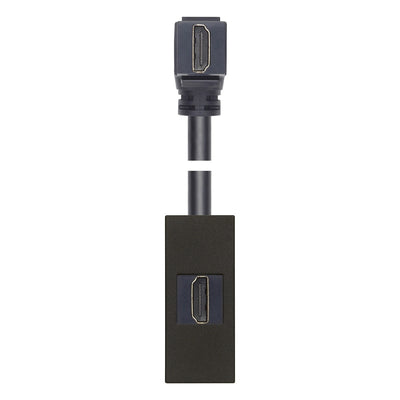 Toma HDMI 2.1b con cable de 90° acabado Blanco - Cáñamo - Negro para LINEA de Vimar